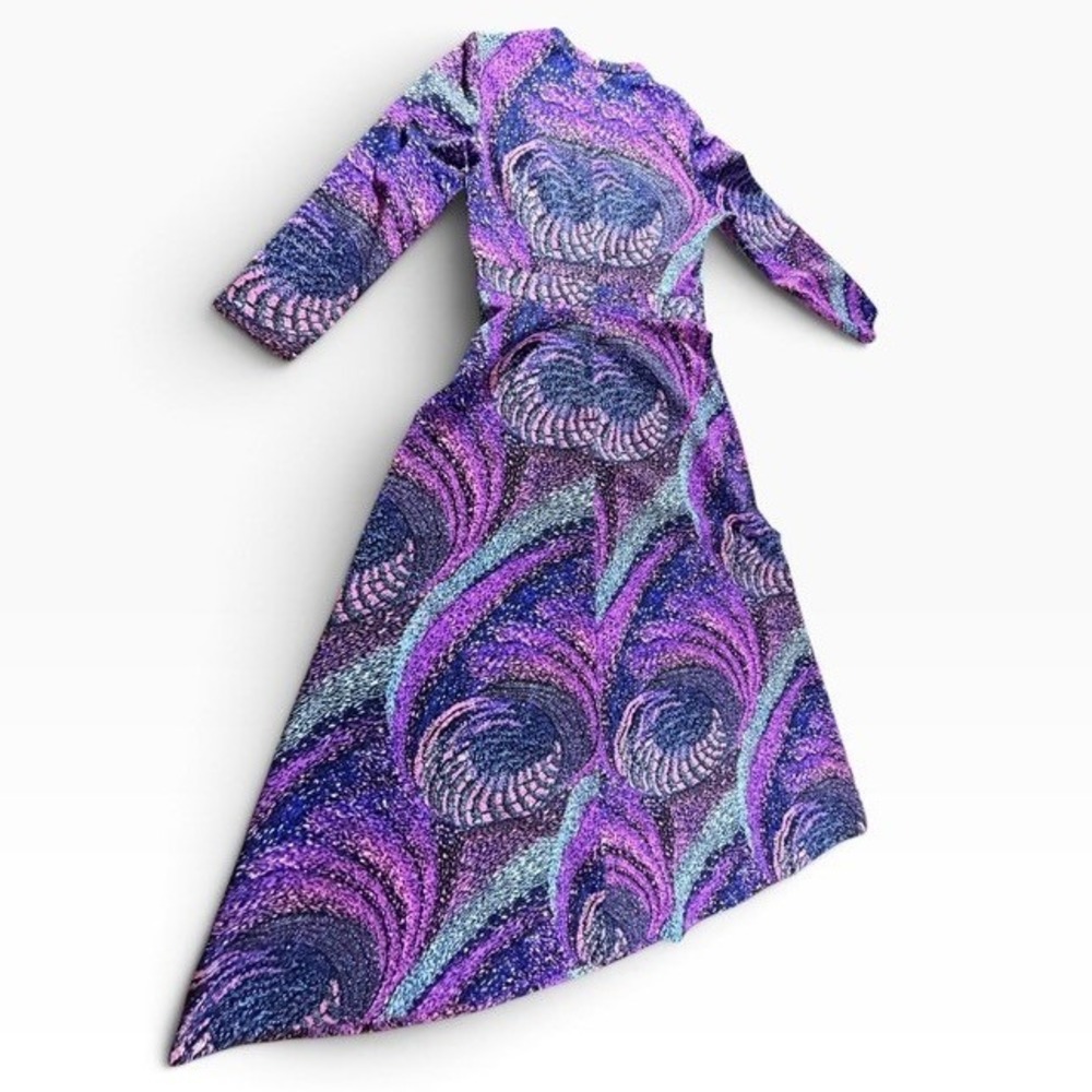 Parkshire Original Purple Psychedelic Swirl Long Sleeve Maxi Dress NO SIZE TAG!
